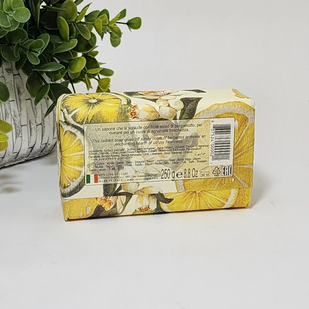 Nesti Dante Il Frutteto Citron and Bergamot Natural Energizing Soap 8.8 oz 250 g
